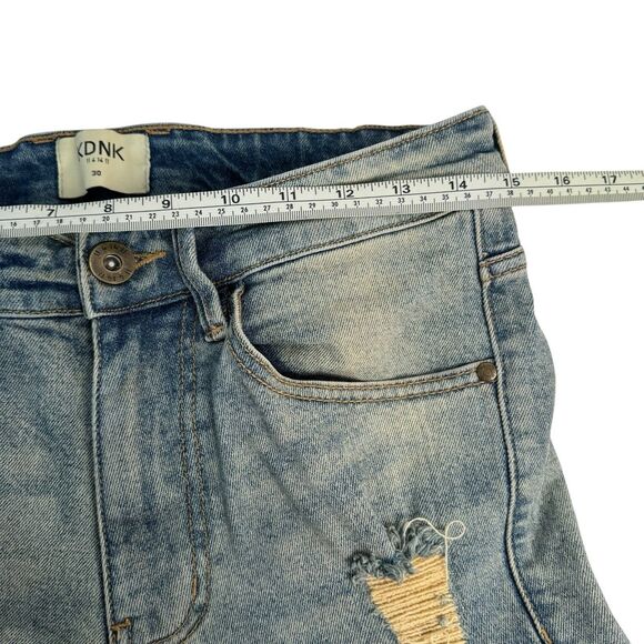 KDNK Skinny Jeans 30 Blue Distress Ripped Stacked  226 - Picture 10 of 11